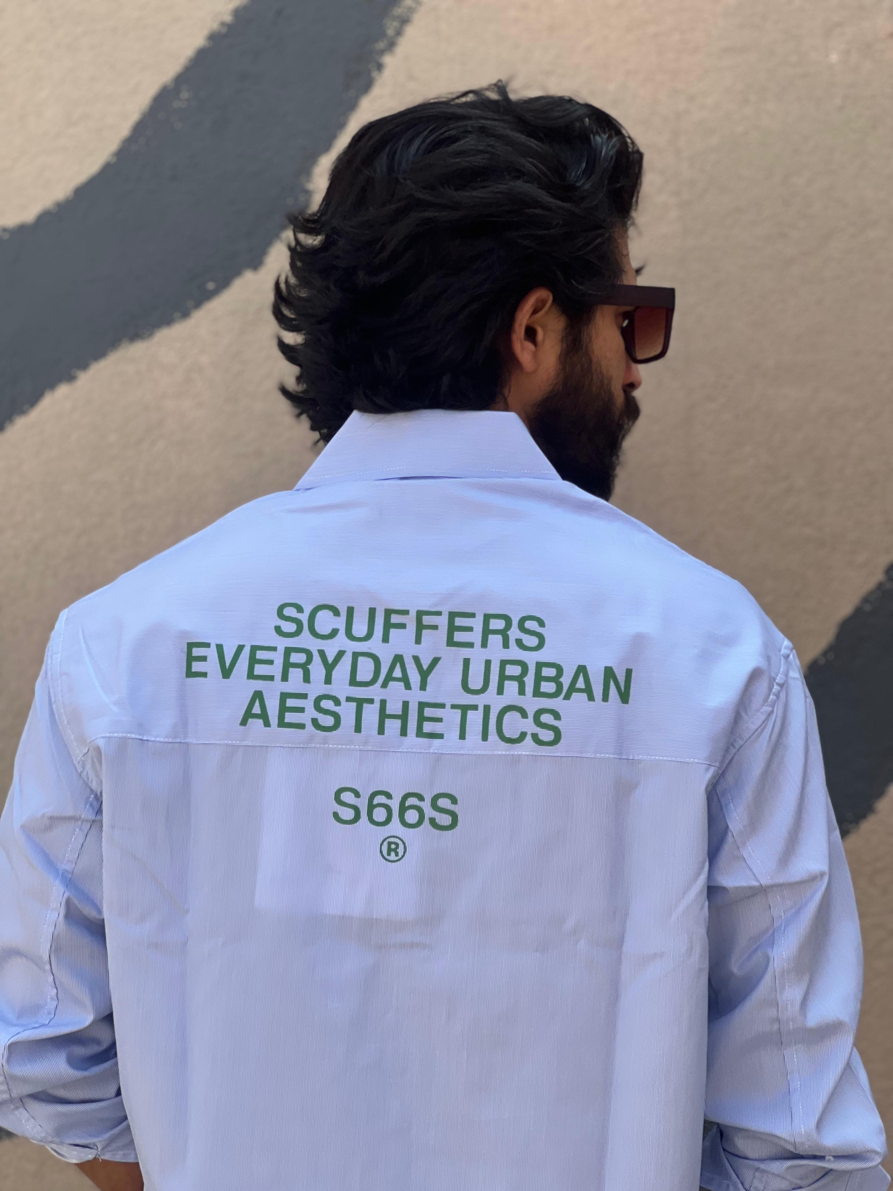 S66S® Premium Light Blue Casual Shirt for Men – Slim Fit Street Style