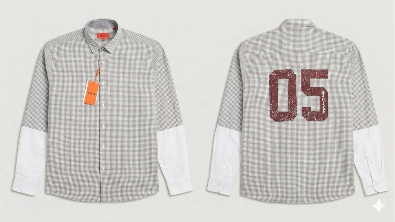 Vintage Micro-Check Boxy Shirt (Pink/White)