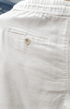 Premium Heavyweight Cotton Linen Cargo Pants  White/Bone
