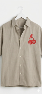 Grey Streetwear Half Sleeve Shirt | Casual vintage Shirt