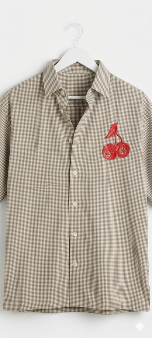 Grey Streetwear Half Sleeve Shirt | Casual vintage Shirt