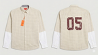 Vintage Micro-Check Boxy Shirt (Beige(cream)/White)