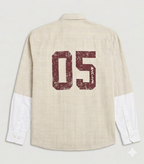 Vintage Micro-Check Boxy Shirt (Beige(cream)/White)