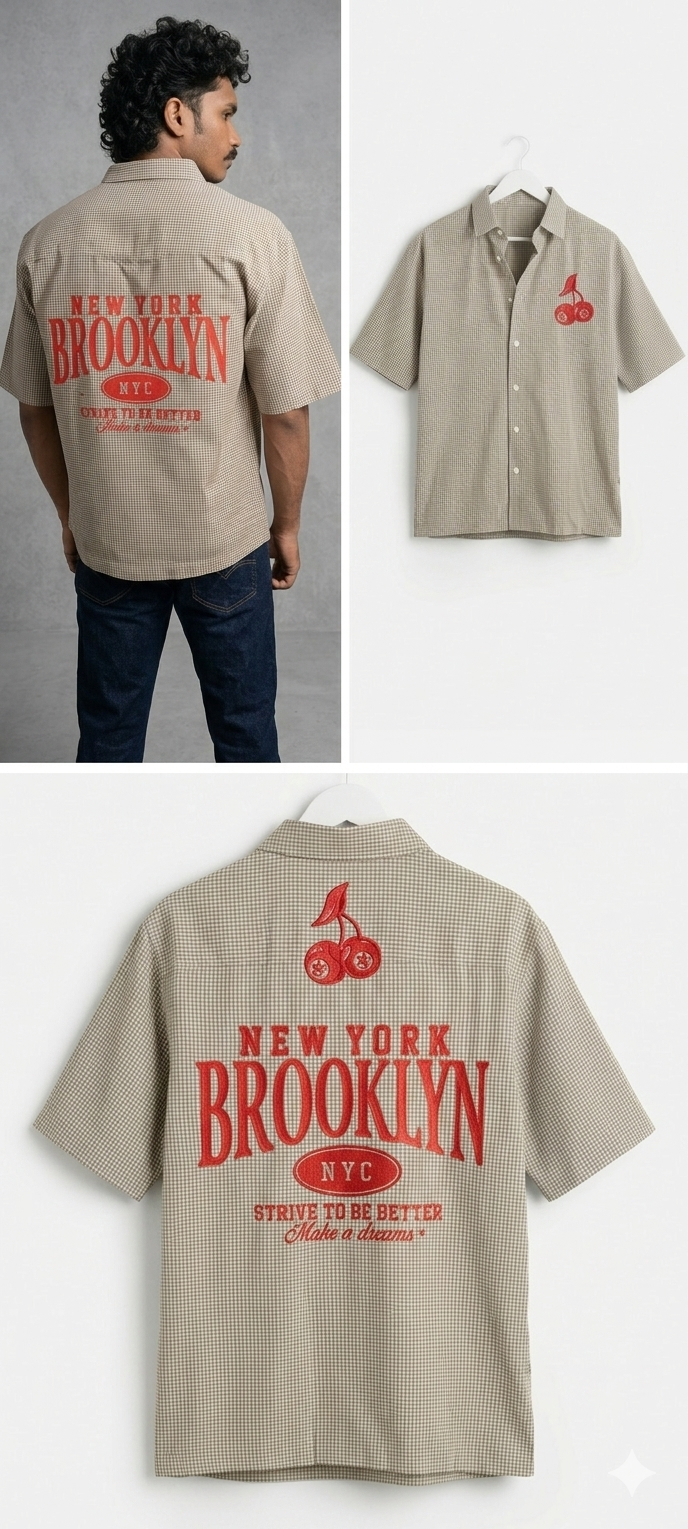 Grey Streetwear Half Sleeve Shirt | Casual vintage Shirt