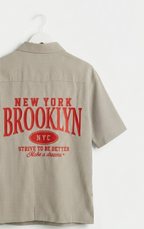 Grey Streetwear Half Sleeve Shirt | Casual vintage Shirt